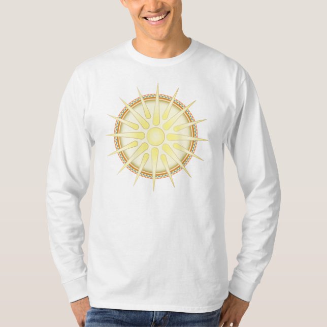 Camiseta T-shirt longo da Capa de Vergina Sun (Frente)