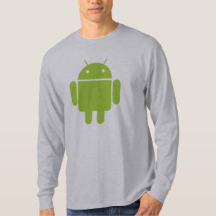 Camiseta T-shirt longo da Capa do Android verde