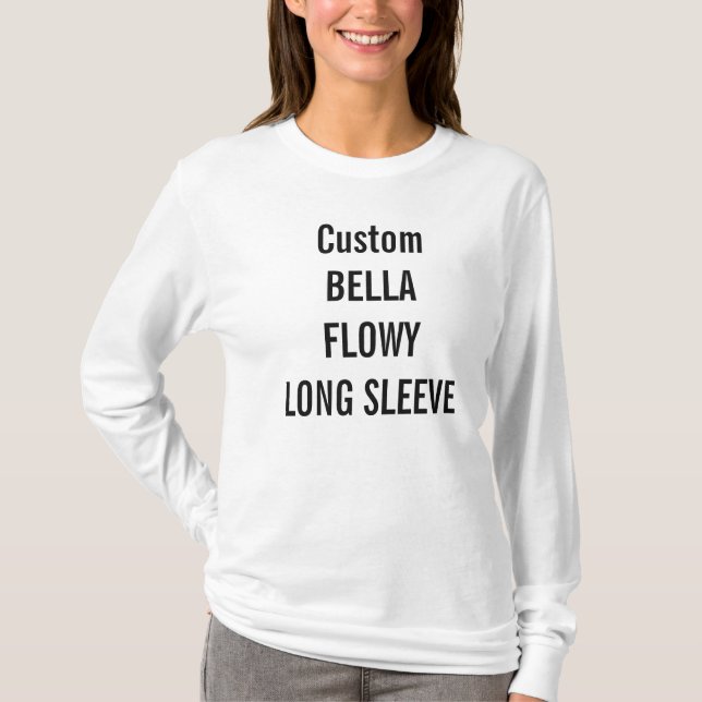 Camiseta T-shirt longo da Capa do Bella Flowy das mulheres (Frente)