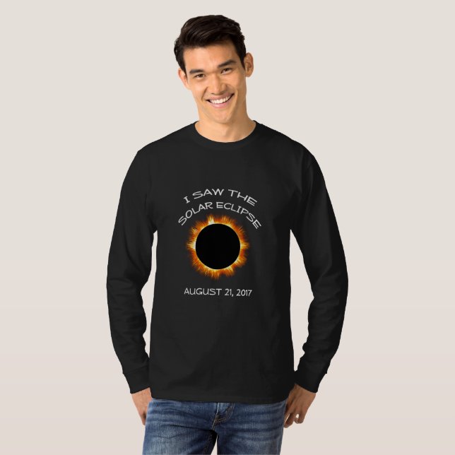 Camiseta T-shirt longo da Capa do eclipse 2017 (Frente Completa)
