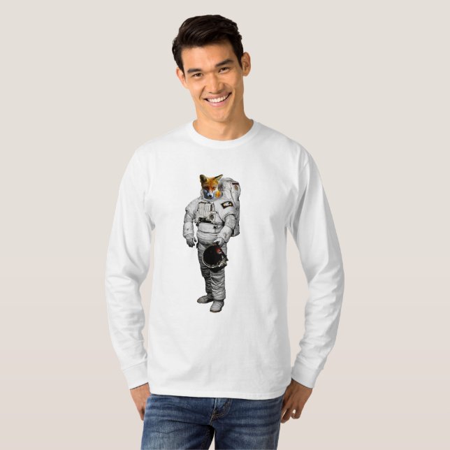 Camiseta T-shirt longo da Capa do Fox do espaço (Frente Completa)
