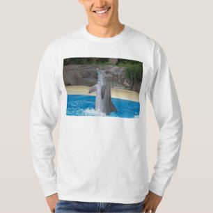 Camiseta T-shirt longo da Capa do golfinho da dança