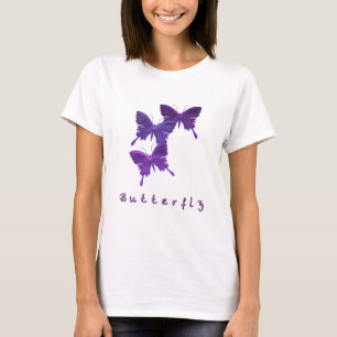 Camiseta T-shirt longo da Capa do trio da borboleta