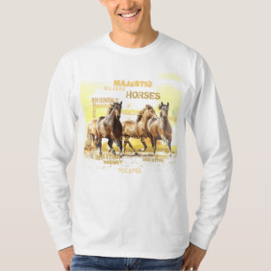 Camiseta T-shirt longo da Capa dos cavalos majestosos