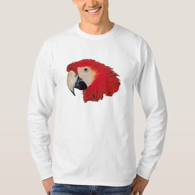 Camiseta T-shirt longo da Capa dos homens do Macaw (Frente)