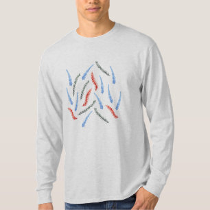 Camiseta T-shirt longo da Capa dos homens dos ramos
