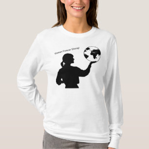 Camiseta T-shirt longo da luva das senhoras