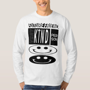 Camiseta t-shirt longo da luva do amigo futuro