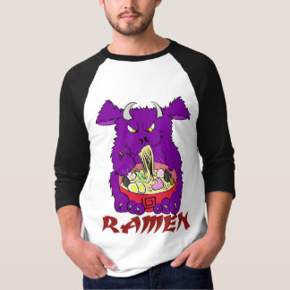 Camiseta t-shirt longo da luva do monstro dos ramen