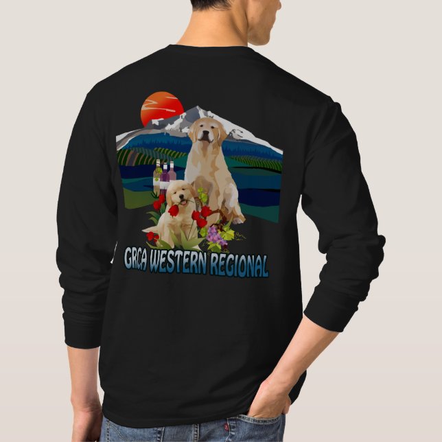 Camiseta T-shirt longo do golden retriever da Capa dos (Verso)