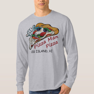 Camiseta T-shirt longo do homem da pizza da Capa