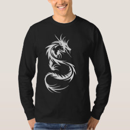 Camiseta T-shirt longo do preto da Capa do dragão tribal