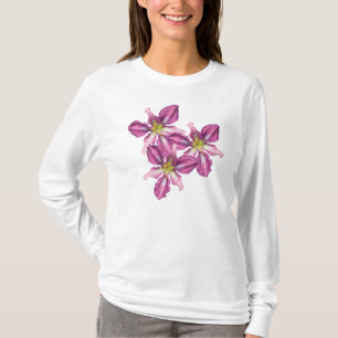 Camiseta T-shirt longo do trio do hemerocallis da luva