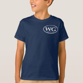 Camiseta T-shirt longo do WG do marinho da Capa dos miúdos