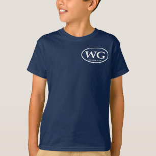 Camiseta T-shirt longo do WG do marinho da Capa dos miúdos