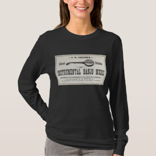 Camiseta T-shirt longo escuro do sleeeve das senhoras da