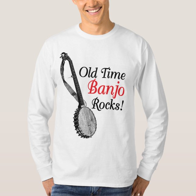 Camiseta T-shirt longo leve da luva dos homens idosos do (Frente)