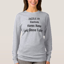 Camiseta T-shirt longo Nano da Capa do Hanes das mulheres