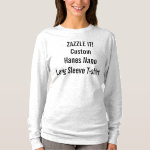 Camiseta T-shirt longo Nano da Capa do Hanes das mulheres