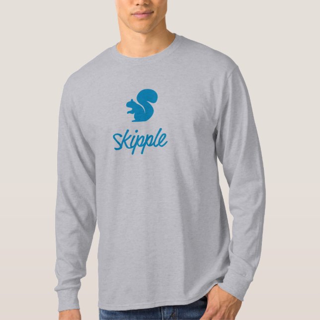 Camiseta T-shirt Longo-Sleeved Skipple cinzento (Frente)