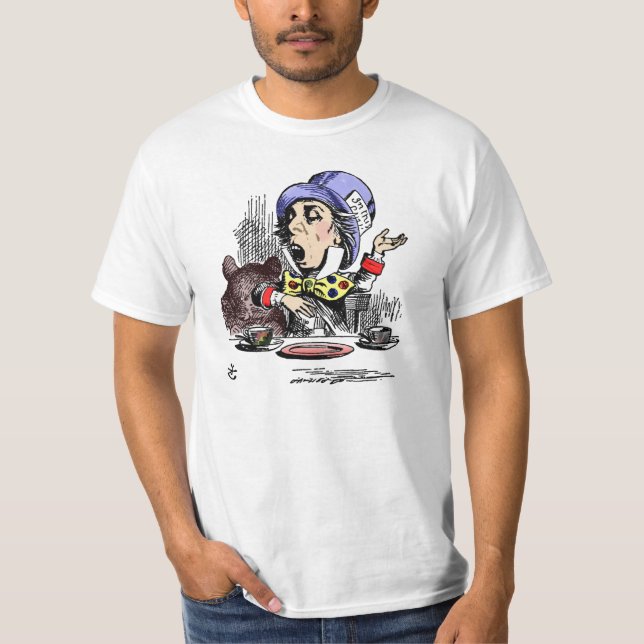 Camiseta T-shirt louco do Hatter (Frente)