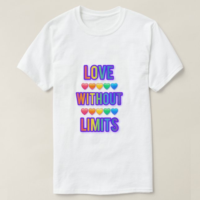 Camiseta T-Shirt love without limits.  Valentines day 💕  (Frente do Design)