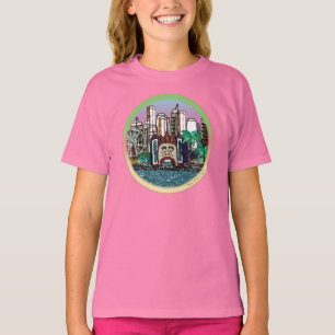 Camiseta T-shirt   Luna Park redonda - céu malva