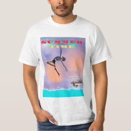 Camiseta T-shirt, lustig, Skelett springt ins Meer