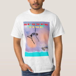 Camiseta T-shirt, lustig, Skelett springt ins Meer