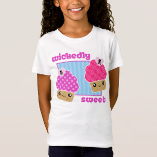 Camiseta T-shirt mà doce dos cupcakes de Kawaii