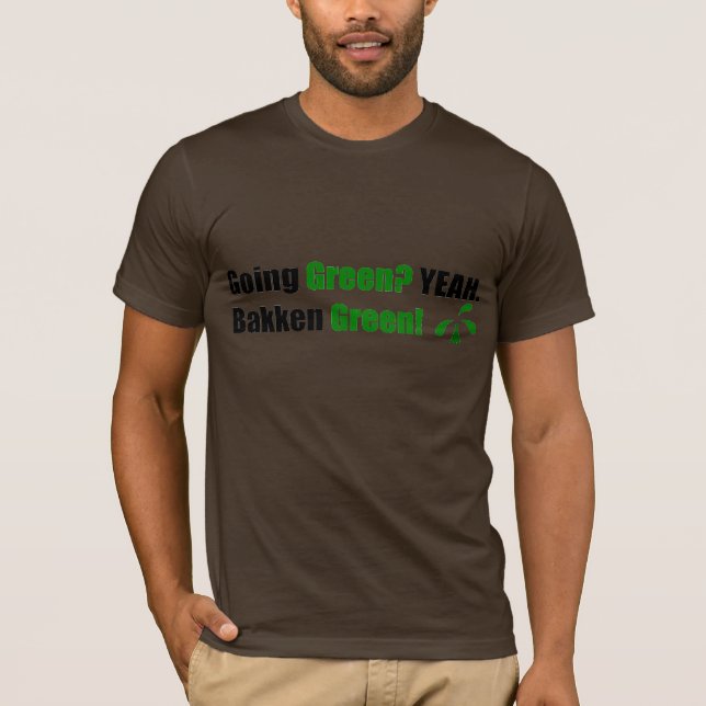 Camiseta T-shirt macio verde de Bakken (Frente)