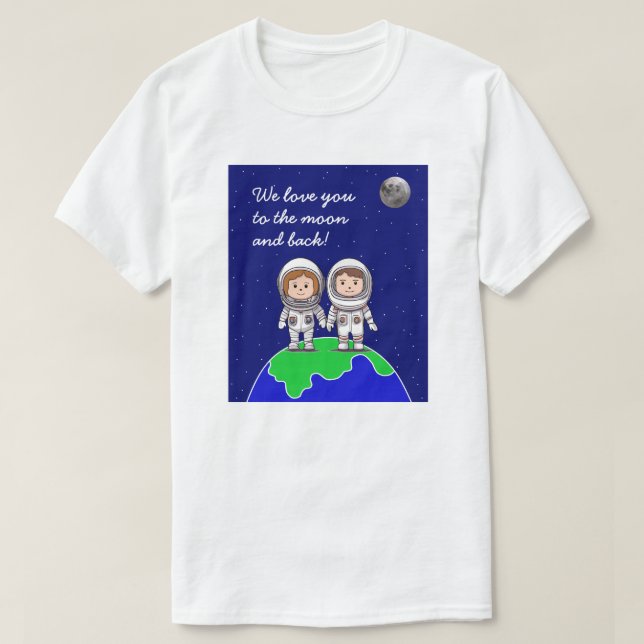 Camiseta T-Shirt Mãe e Astronautas Pais de Jo Images (Frente do Design)