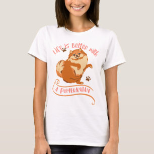 Camiseta T-Shirt Mãe Pomeraniana Rosa