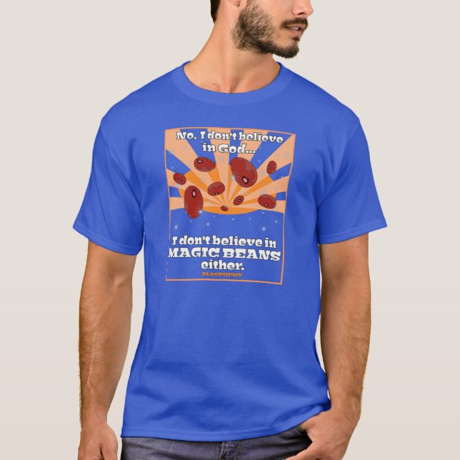 Camiseta T-shirt mágico dos feijões da blasfémia (Frente)