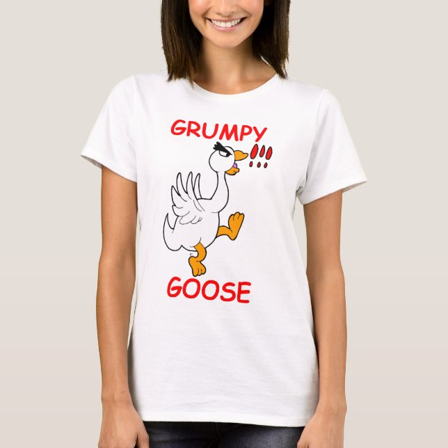 Camiseta T-shirt mal-humorado do ganso (Frente)