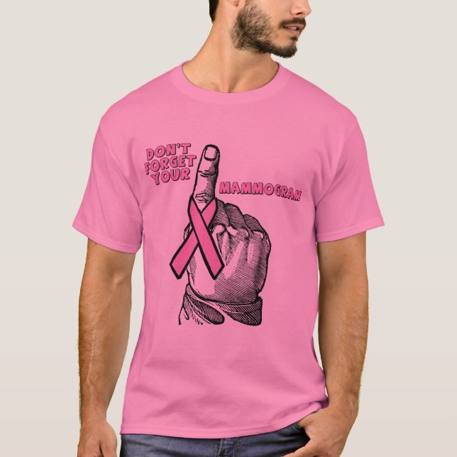 Camiseta T-shirt - mamograma do cancro da mama (Frente)