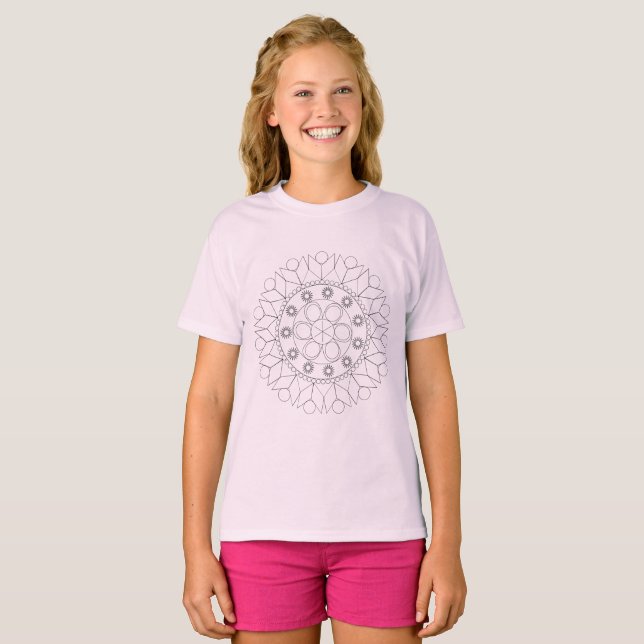 Camiseta T-shirt - Mandala - Padrão para a cor (Frente Completa)