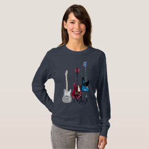 Camiseta T-shirt mangas longas, Guitarras, music