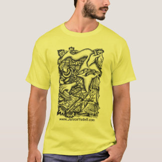 Camiseta T-shirt - mãos amiga - Janice Yudell - amarelo