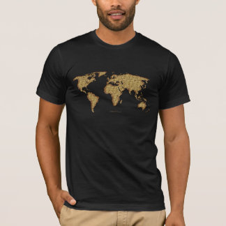 Camiseta T-Shirt MAPA MUNDIAL Texturizado com efeito metáli