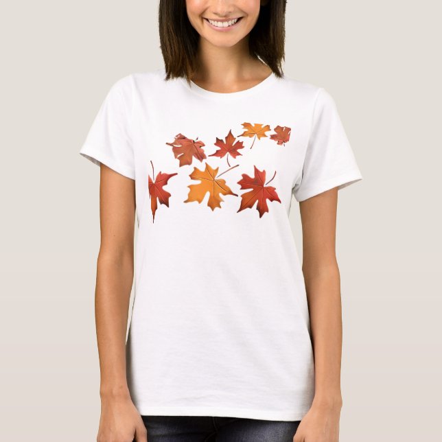 Camiseta T-shirt Maple Folha design (Frente)