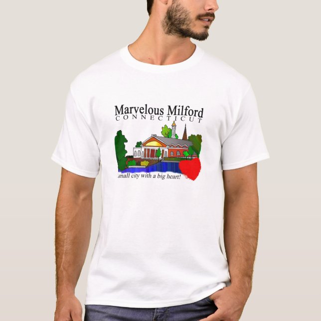 Camiseta T-shirt maravilhoso da câmara municipal de Milford (Frente)