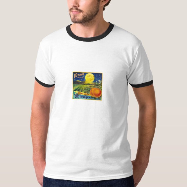 Camiseta T-shirt - marca da lua - laranjas - arte (Frente)