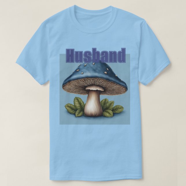 Camiseta T-Shirt Marido Azul Mushroom (Frente do Design)