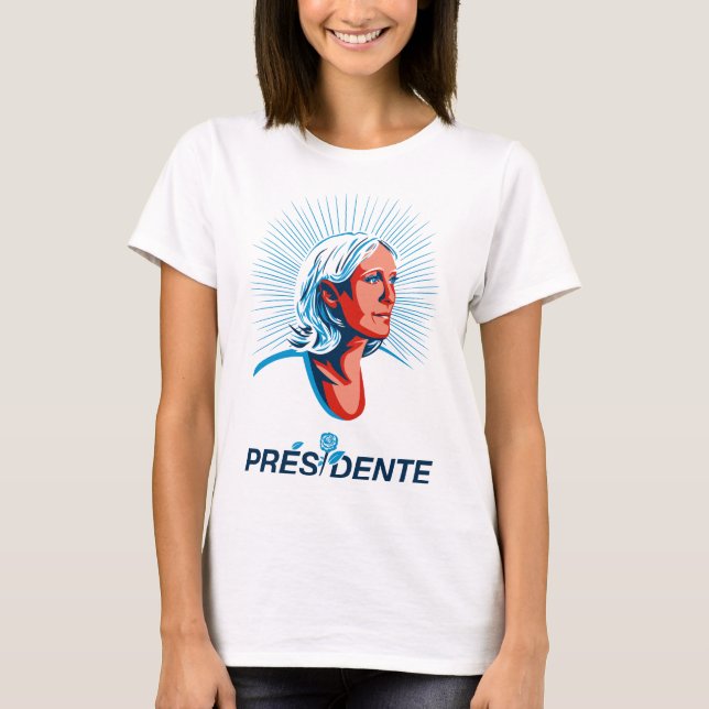 CAMISETA T-SHIRT MARINE LE PEN PRESIDENTE (Frente)