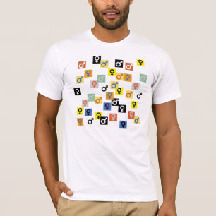 Camiseta T-shirt masculino e fêmea dos símbolos
