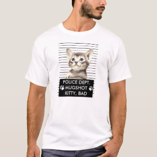 CAMISETA T-SHIRT MAU DO MUGSHOT DO GATINHO