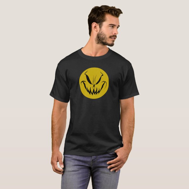 Camiseta T-shirt mau Smiely Pumpkin Face (Frente Completa)