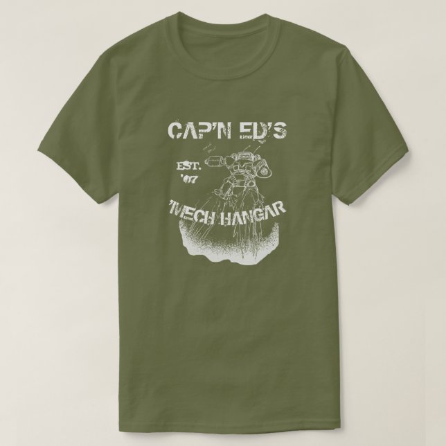 Camiseta T-shirt Mech do hangar de Cap'n Ed ' (Frente do Design)