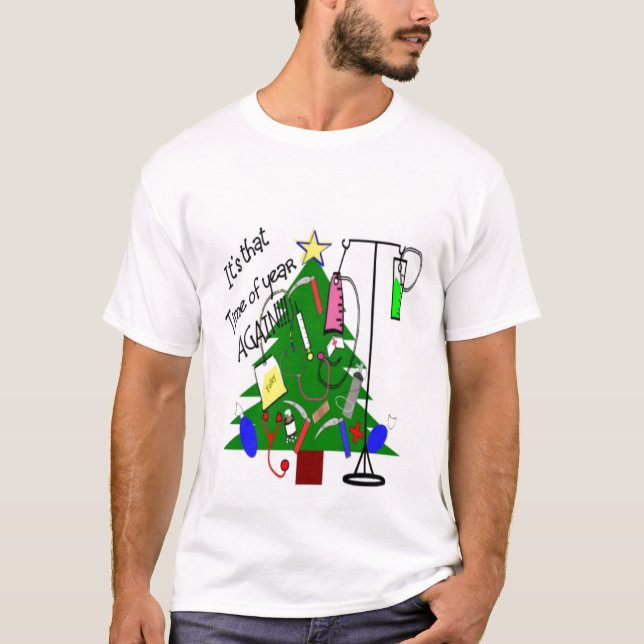Camiseta T-shirt médico da árvore de Natal (Frente)